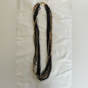 Multistrand brown and black beaded necklace
